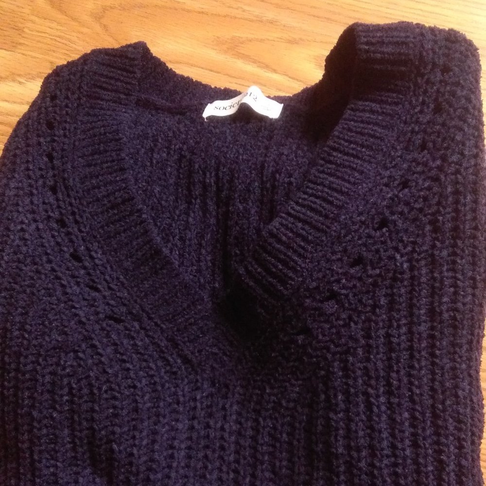 Soft Knit Blue High/Low Sweater